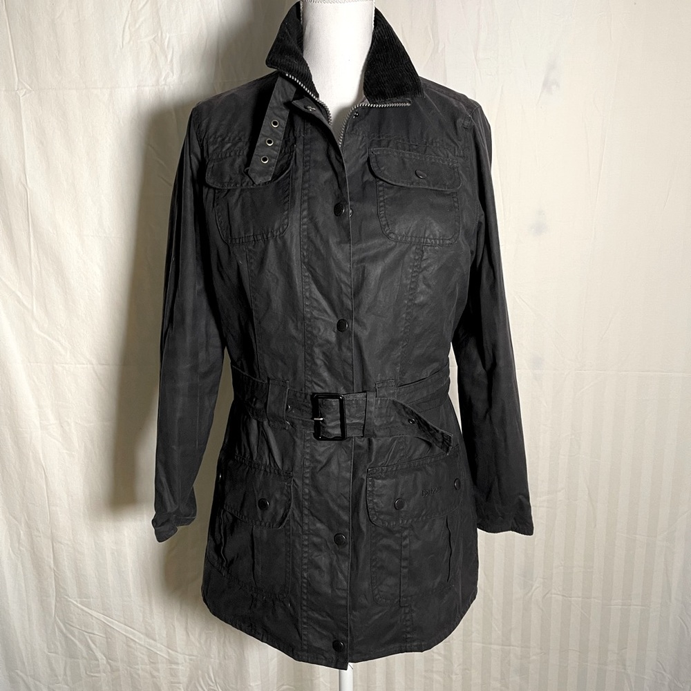 Barbour waxed Utility Mac Jacket Black US Sz 8